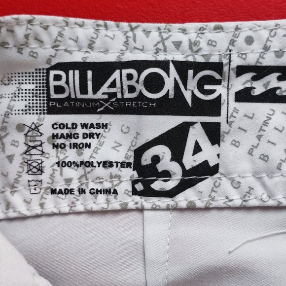 Billabong platinum X stretch surfer board short white and green men's size 34 - Picture 5 of 12